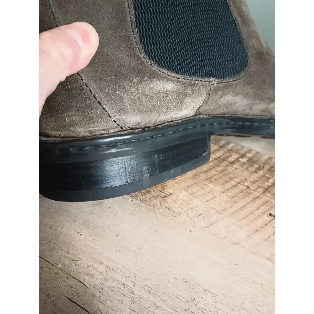 Born Mens Hemlock Suede Pull On Chelsea Boots 12 Brown Comfort Rustic Heritage